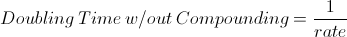 Doubling Time - Simple Interest Formula