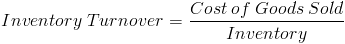 Inventory Turnover Alternative Formula