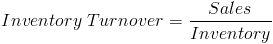 Inventory Turnover Ratio Formula