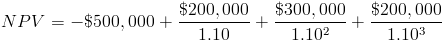 Net Present Value Formula Example
