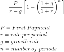 Present Value of Growing Annuity Formula