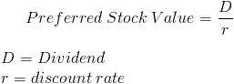 Preferred Stock Formula