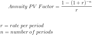 Present Value Annuity Factor Formula