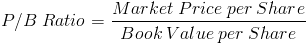 Price to Book Value Formula