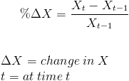 Percentage Rate of Change Formula