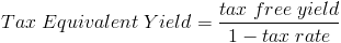 Tax Equivalent Yield Formula