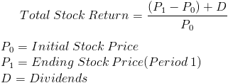 Total Stock Return Formula