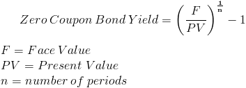 Zero Coupon Bond Yield Formula